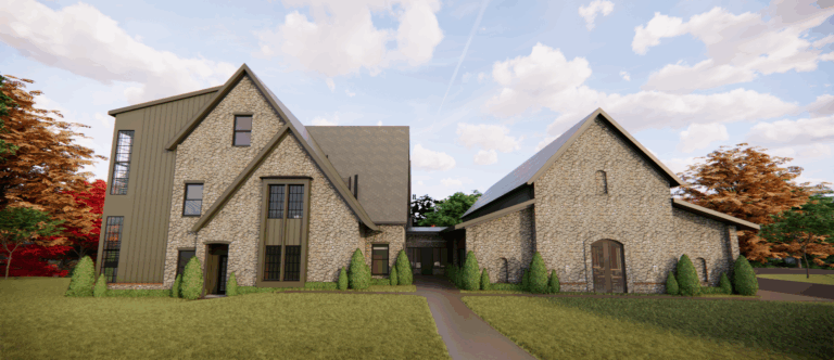 Remick Architecture showcasing architecture services and projects with this example - front entrance 12.06 copy